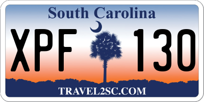 SC license plate XPF130