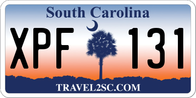 SC license plate XPF131