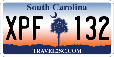 SC license plate XPF132