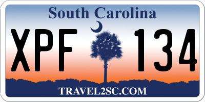 SC license plate XPF134