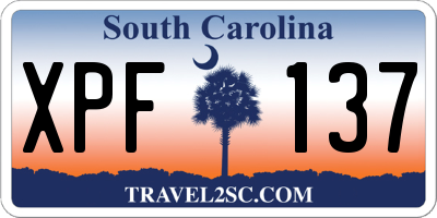 SC license plate XPF137