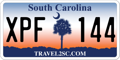 SC license plate XPF144