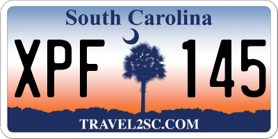 SC license plate XPF145