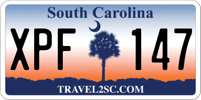 SC license plate XPF147
