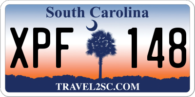 SC license plate XPF148