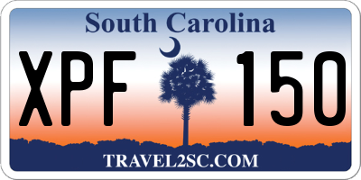SC license plate XPF150