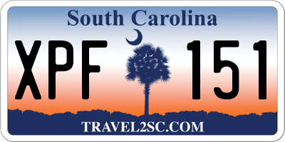 SC license plate XPF151