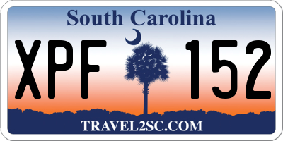 SC license plate XPF152
