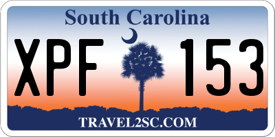 SC license plate XPF153