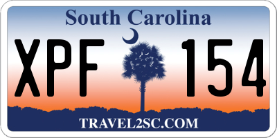 SC license plate XPF154