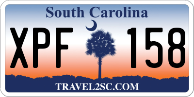 SC license plate XPF158