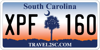 SC license plate XPF160