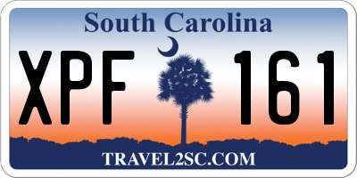 SC license plate XPF161