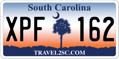 SC license plate XPF162