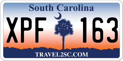 SC license plate XPF163