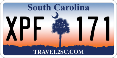 SC license plate XPF171