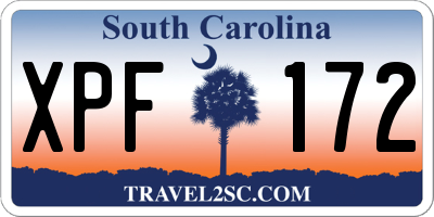 SC license plate XPF172