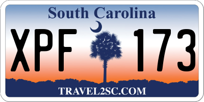 SC license plate XPF173