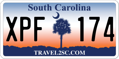 SC license plate XPF174