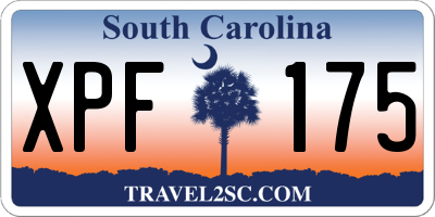 SC license plate XPF175