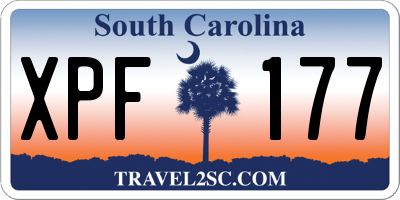 SC license plate XPF177