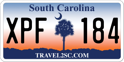 SC license plate XPF184