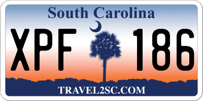 SC license plate XPF186
