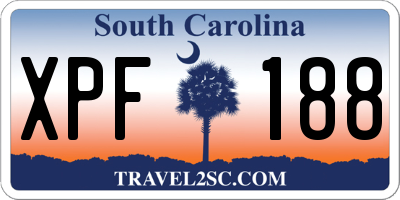 SC license plate XPF188