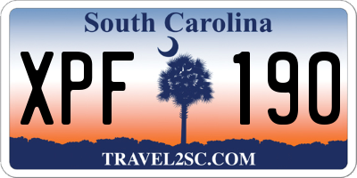 SC license plate XPF190