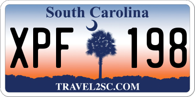 SC license plate XPF198