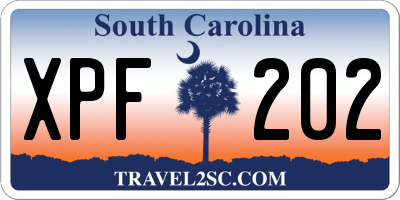 SC license plate XPF202