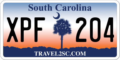 SC license plate XPF204