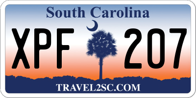 SC license plate XPF207