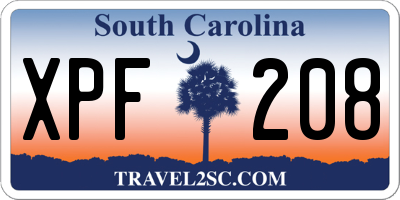 SC license plate XPF208