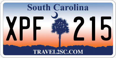 SC license plate XPF215