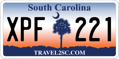 SC license plate XPF221