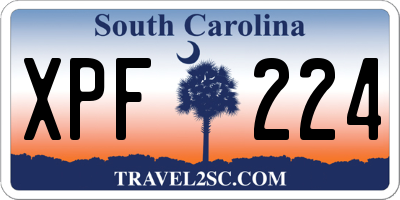 SC license plate XPF224