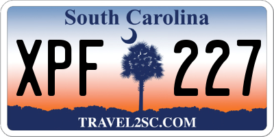 SC license plate XPF227