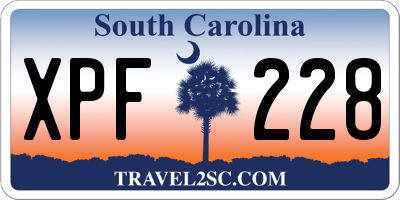 SC license plate XPF228
