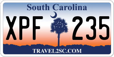 SC license plate XPF235