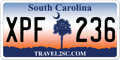 SC license plate XPF236