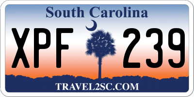 SC license plate XPF239