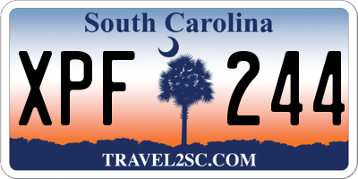 SC license plate XPF244
