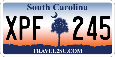SC license plate XPF245