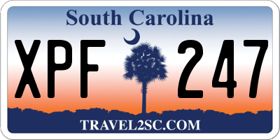 SC license plate XPF247
