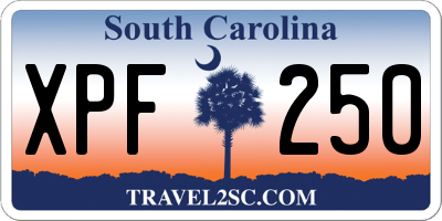 SC license plate XPF250