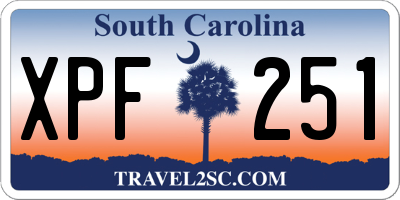 SC license plate XPF251