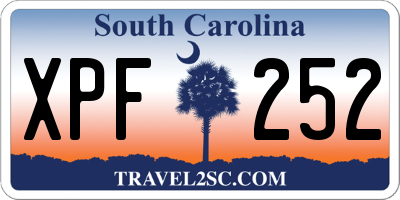 SC license plate XPF252