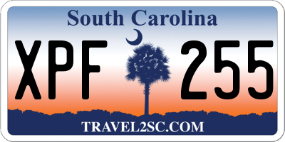 SC license plate XPF255