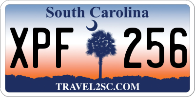 SC license plate XPF256